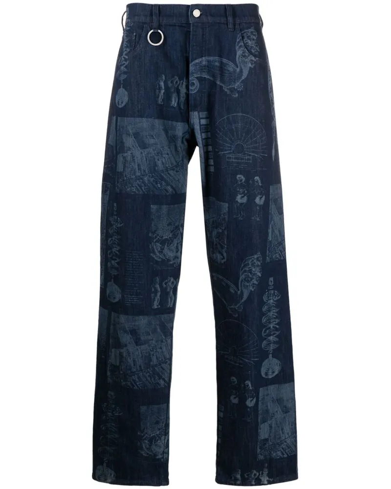 Études Studio Side Batia Suter Straight-Leg-Jeans - Blau Blau