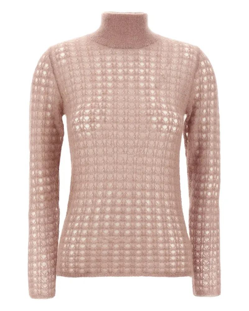 Fabiana Filippi Gehäkelter Pullover mit Stehkragen - Nude Nude