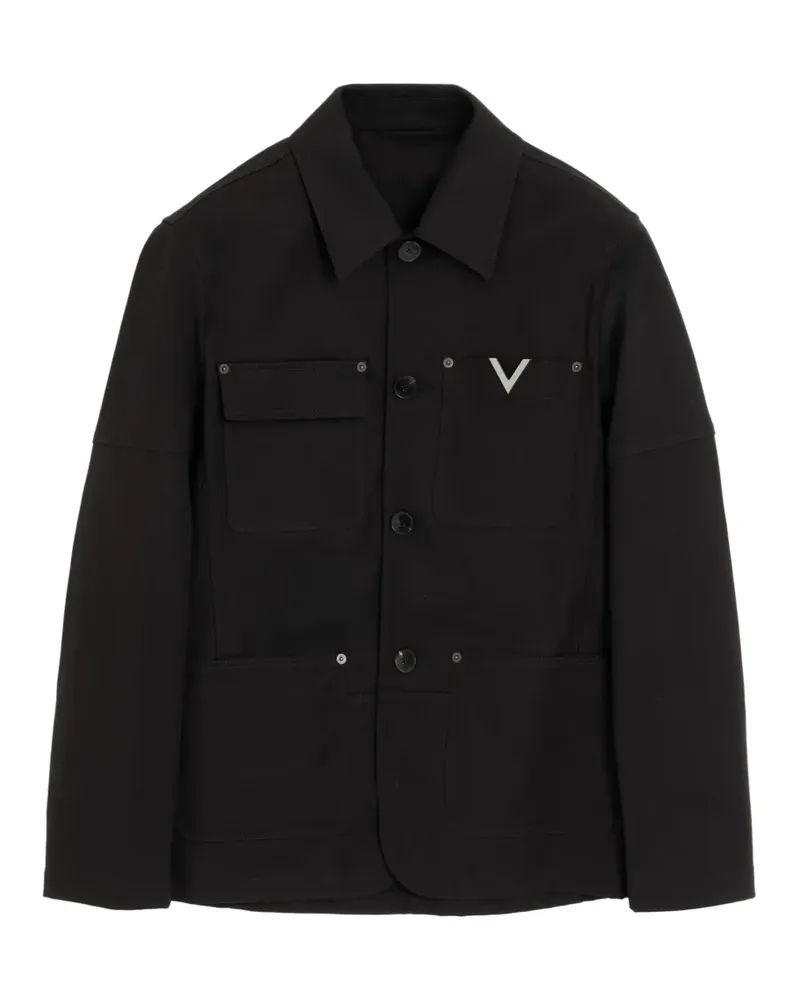 Valentino Garavani Hemdjacke mit V-Detail - Schwarz Schwarz
