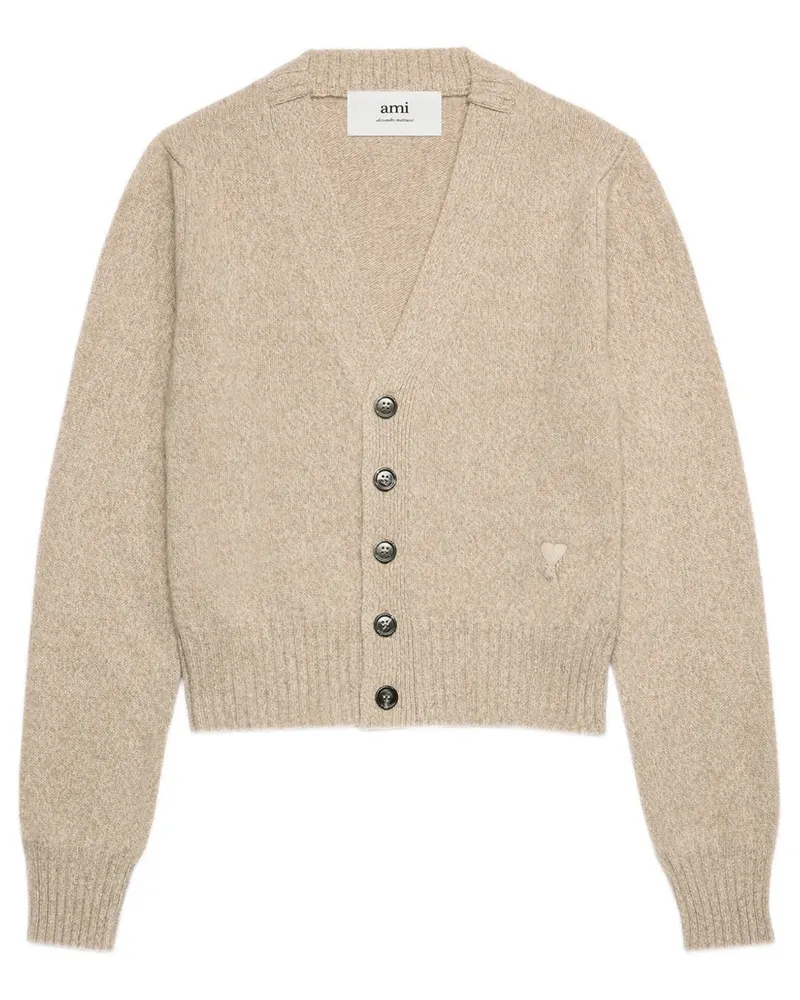 AMI Paris Ami De Coeur Cardigan - Nude Nude