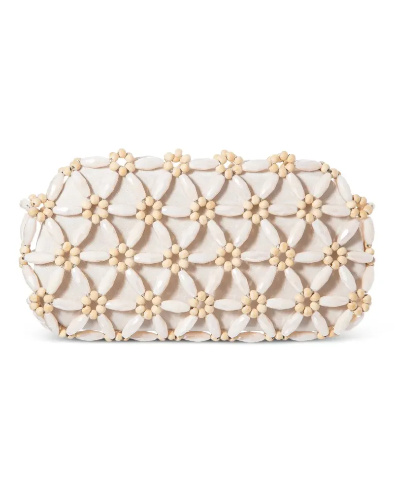 0711 Tebea bead-embellished clutch bag - Nude Nude