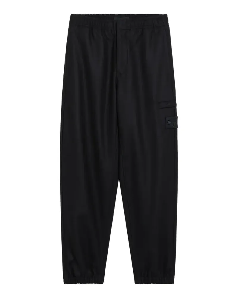 Stone Island 3100024 S.I Ghost Jogginghose aus Woll-Nylon-Flanell - Blau Blau