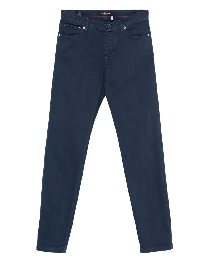 Kiton Tapered-Hose aus Baumwolle - Blau Blau