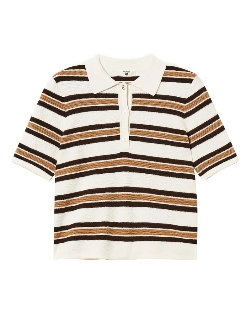 Twin-Set Gestreiftes Poloshirt - Weiß Weiß