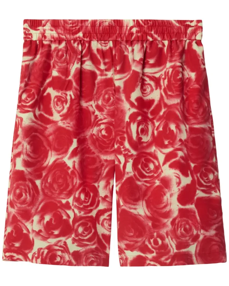 Burberry Bermudas mit Rosen-Print - Rot Rot