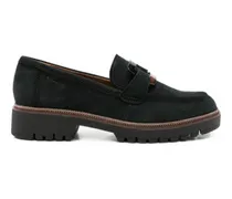 suede chunky-sole loafers - Schwarz