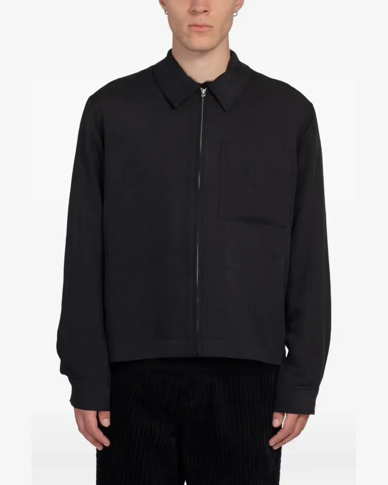 Minimum Nixon zip-up shirt - Schwarz Schwarz