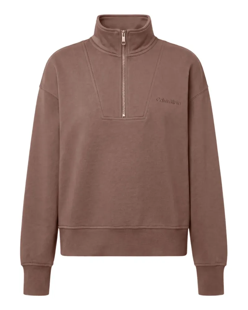 Calvin Klein Sweatshirt mit Reißverschluss - Braun Braun