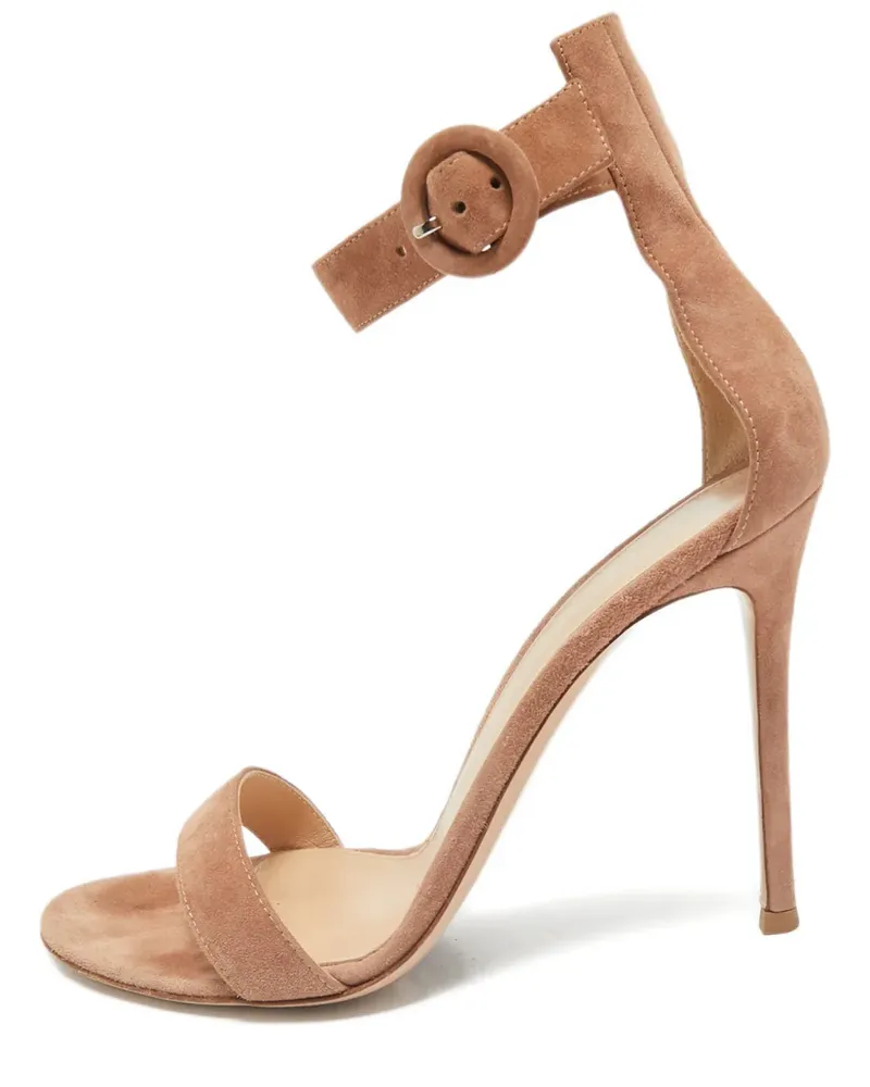 Gianvito Rossi Portofino Sandalen aus Wildleder - Nude Nude