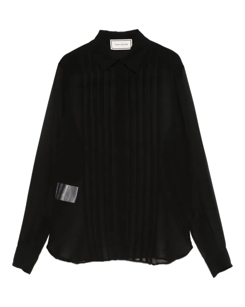 Tagliatore Hemd mit Falten - Schwarz Schwarz