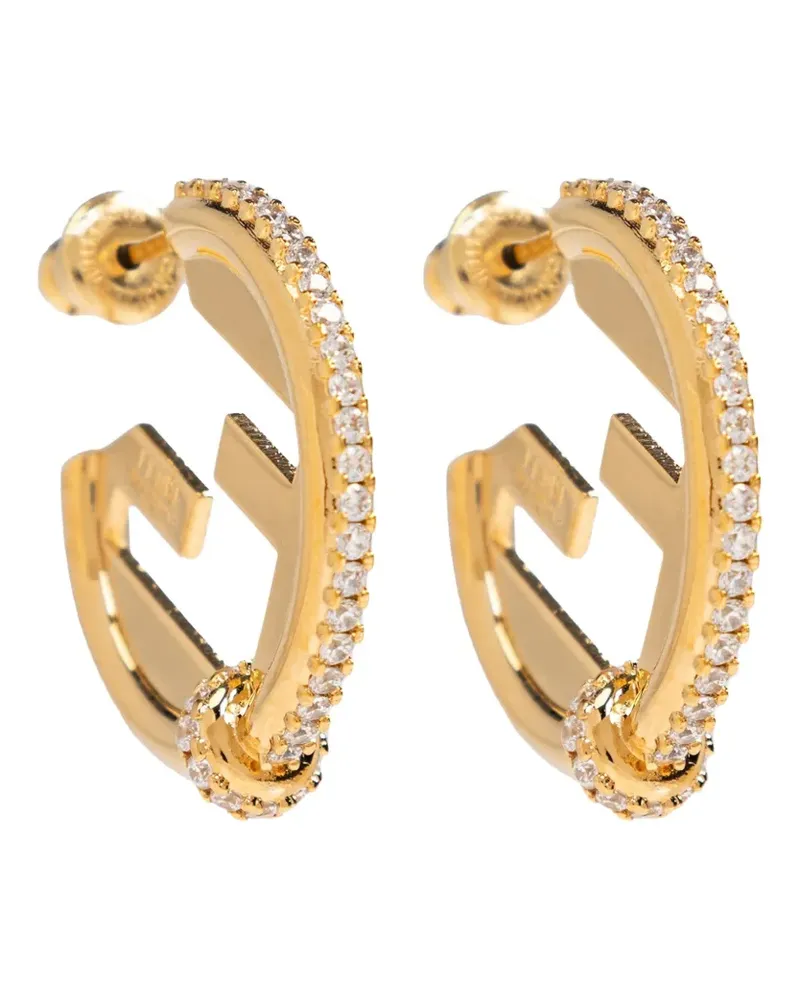 Fendi logo embellished earrings - Gold Gold