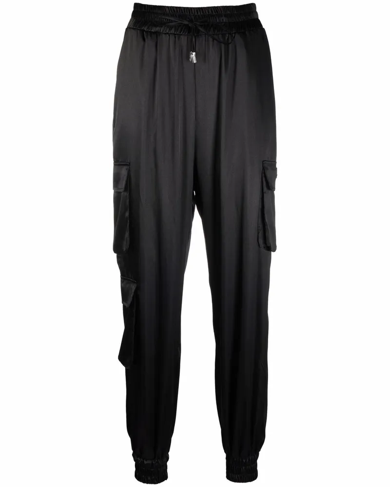 Philipp Plein Gerade Hose mit Kordelzug - Schwarz Schwarz