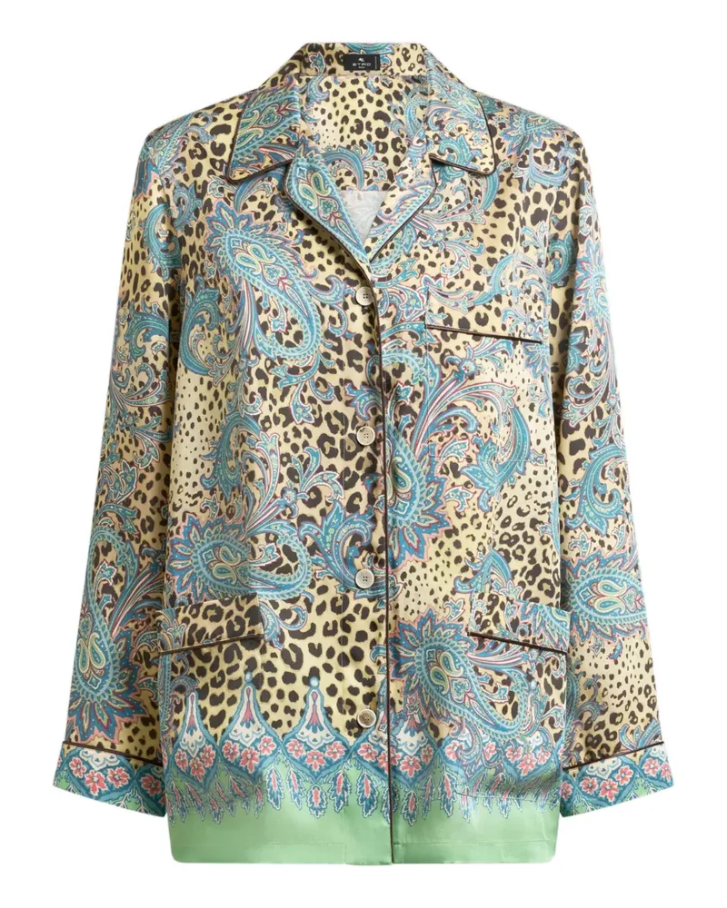 Etro Twill-Hemd mit Paisley-Print - Blau Blau