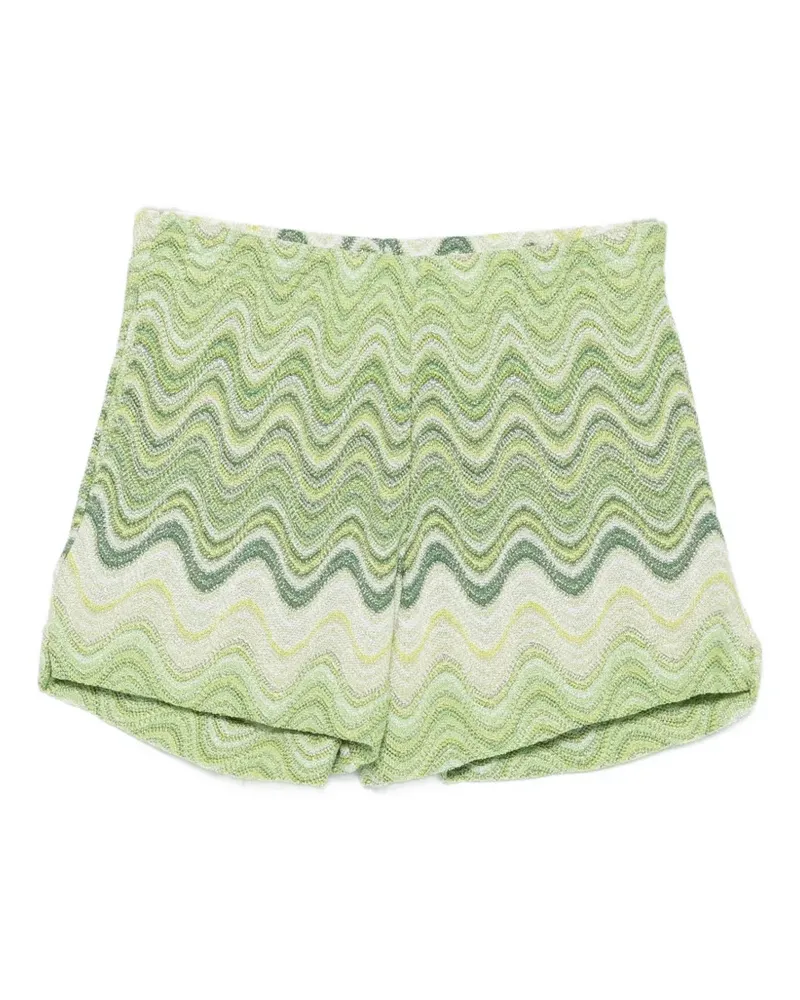 MC2 Saint Barth zigzag-knit shorts - Grün Grün