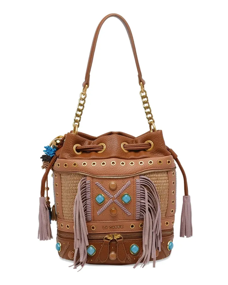 LA CARRIE Jungle fringe-trimmed bucket bag - Braun Braun