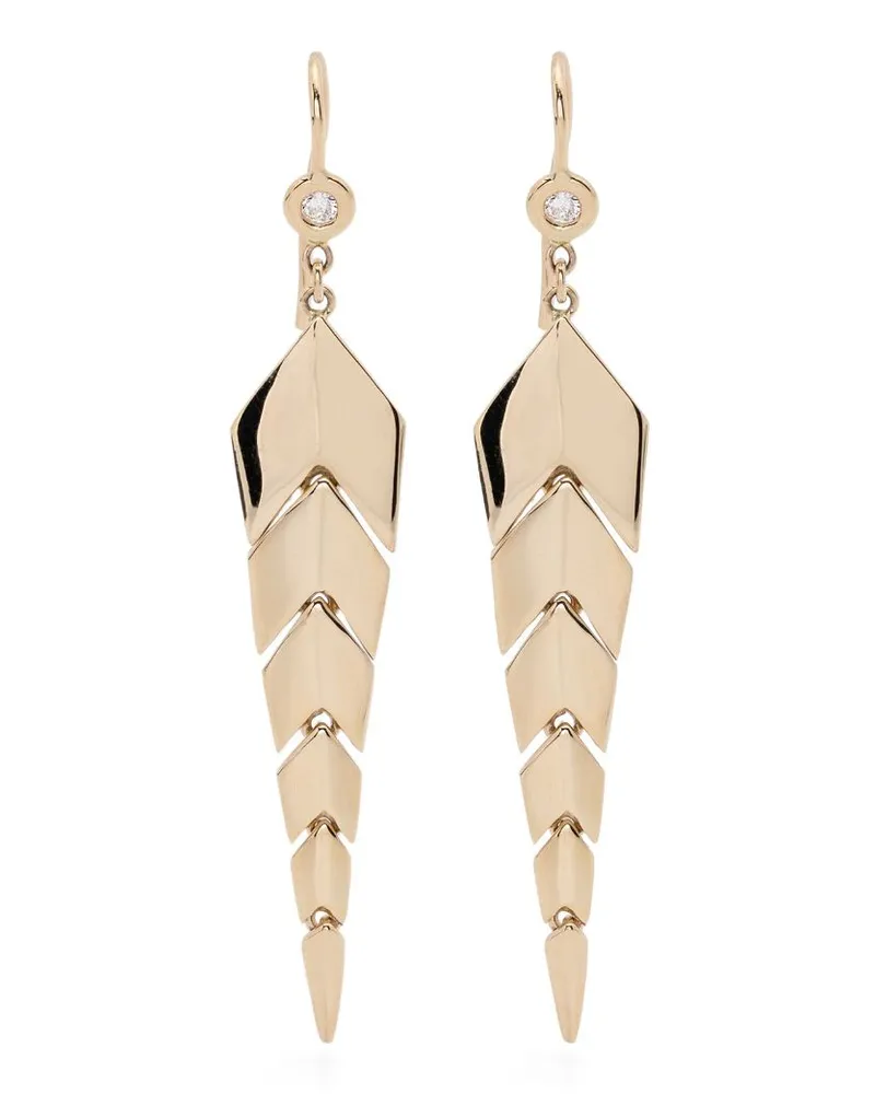 Jacquie Aiche Kleine 14kt Fishtail Gelbgold-Hängeohrringe Gold