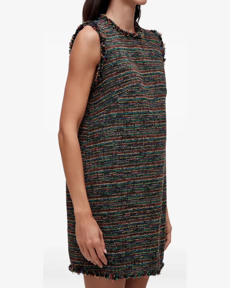 Osklen Minikleid aus Tweed mit Fransen - Schwarz Schwarz