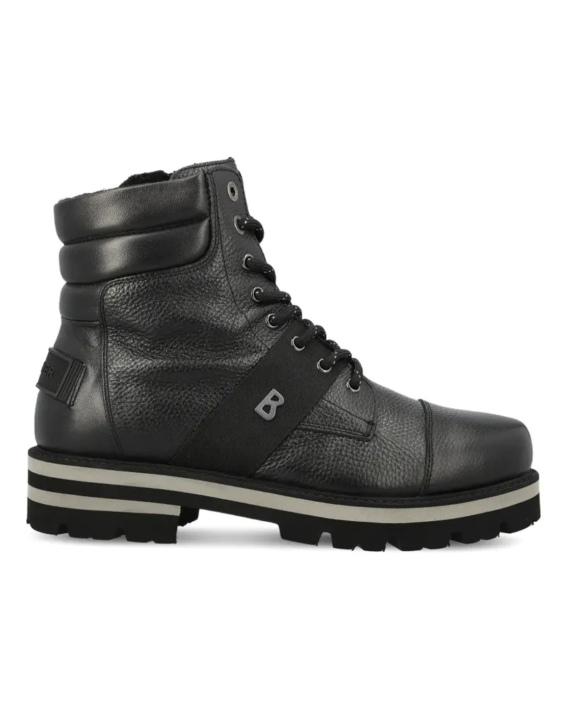 Bogner Schnürstiefel mit wattiertem Kragen - Schwarz Schwarz