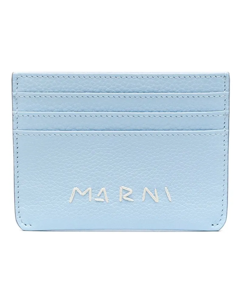 Marni Kartenetui mit Logo-Stickerei Blau