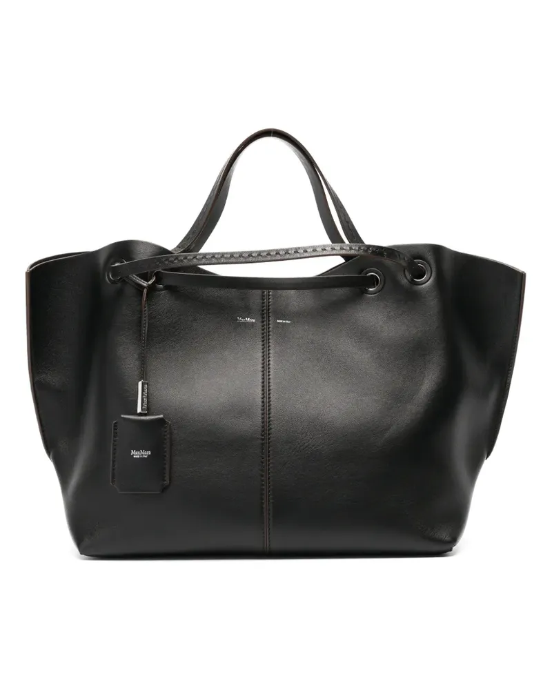 Max Mara Shopper Tote Bag aus Nappaleder - Schwarz Schwarz
