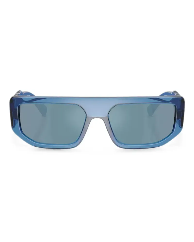 Dolce & Gabbana Eckige Sonnenbrille mit Logo - Blau Blau