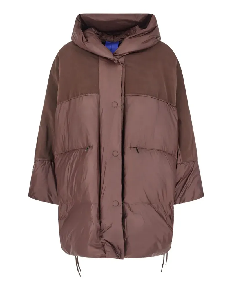 DUNO Numbra hooded panelled puffer coat - Braun Braun