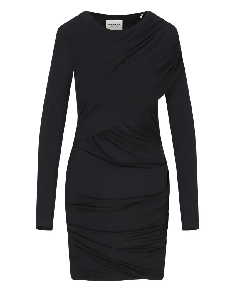 Isabel Marant Denise draped long-sleeve mini dress - Schwarz Schwarz