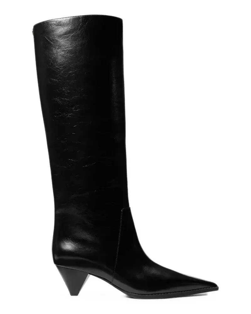 Michael Kors Jayla Stiefel mit Knitteroptik - Schwarz Schwarz