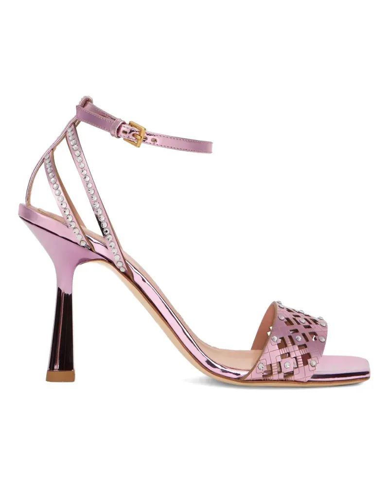 Alberta Ferretti crystal-embellished woven sandals - Rosa Rosa