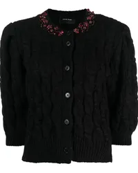 Simone Rocha Cropped-Cardigan mit Kristallen Schwarz