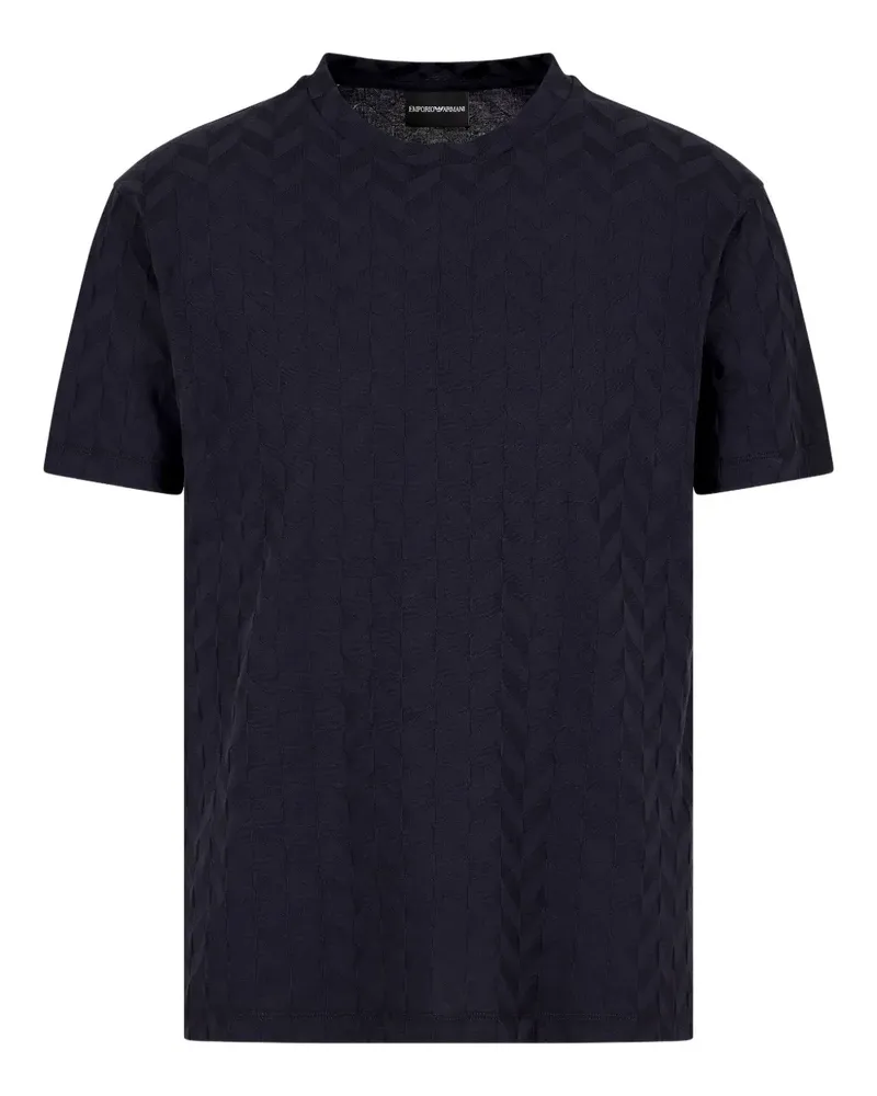 Emporio Armani T-Shirt mit Fischgrätenmuster - Schwarz Schwarz