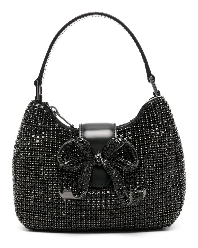 Self-Portrait Diamante Crescent Shopper Schwarz