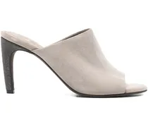 Peeptoe-Sandalen aus Wildleder - Nude