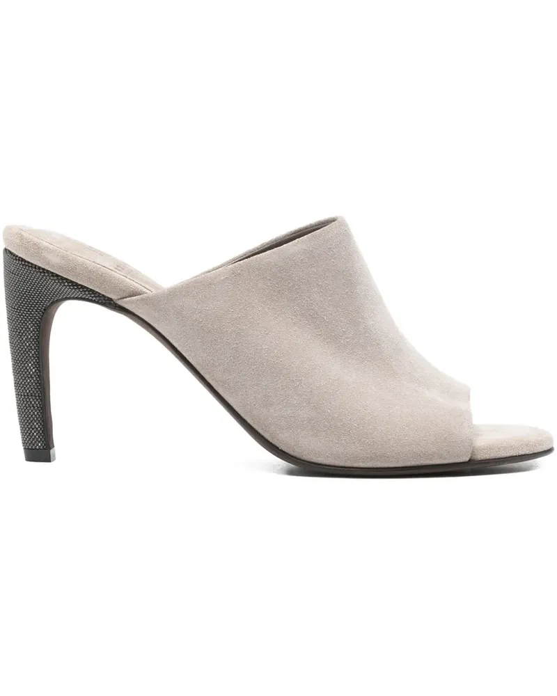 Brunello Cucinelli peep-toe heeled sandals - Grau Grau