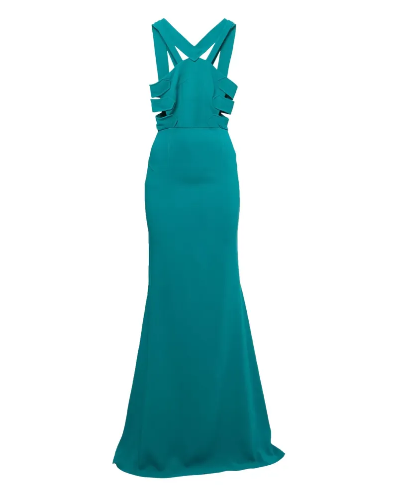 Roland Mouret 2024 Meerjungfrauen-Maxikleid mit Cut-Out - Grün Grün