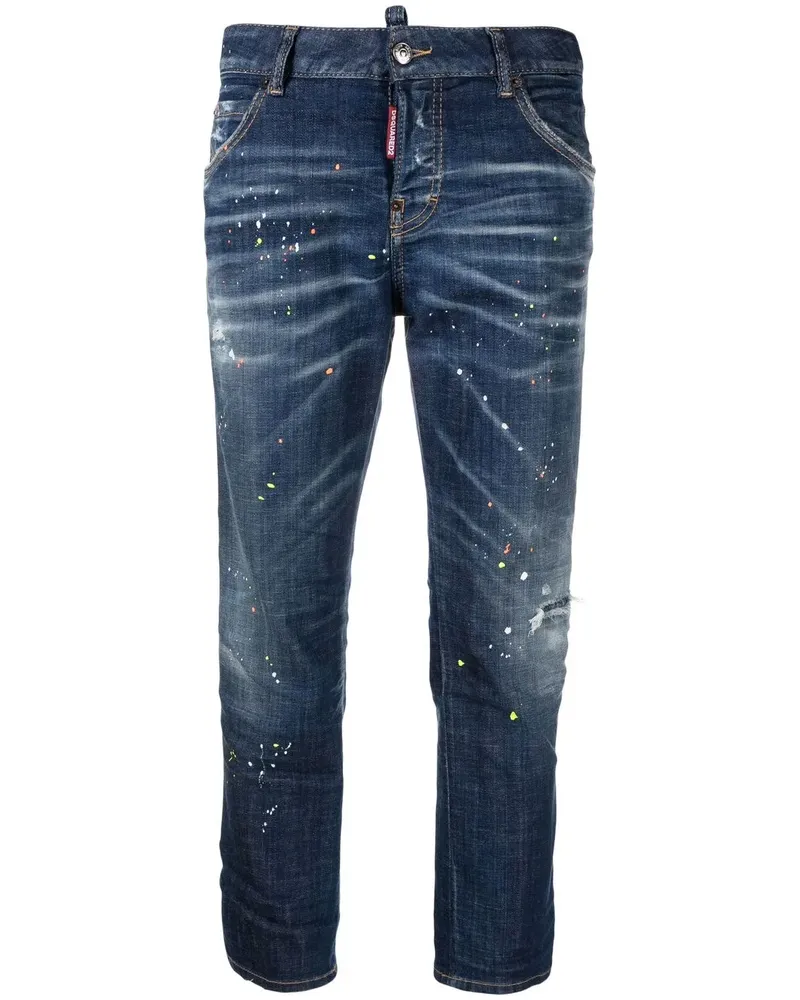 Dsquared2 Jeans mit Farbklecks-Print - Blau Blau