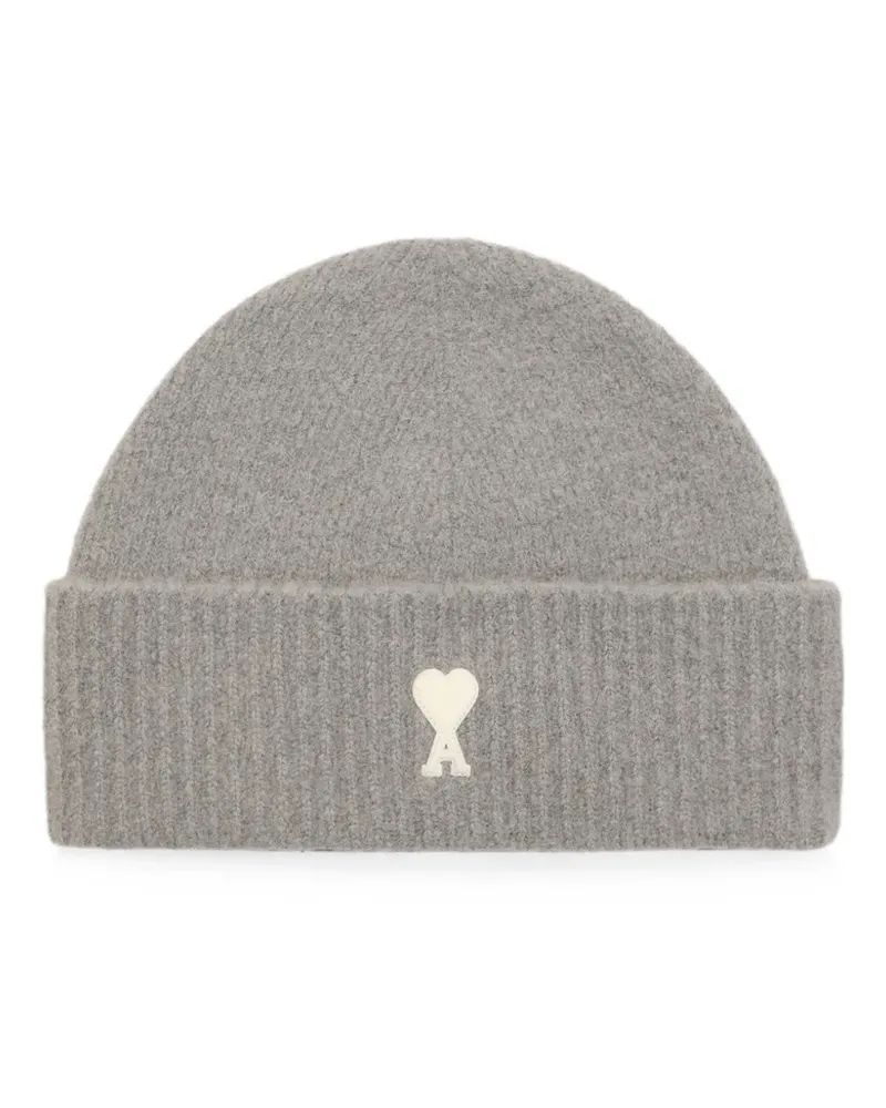 AMI Paris Ami de Coeur Mütze aus Alpaka - Grau Grau