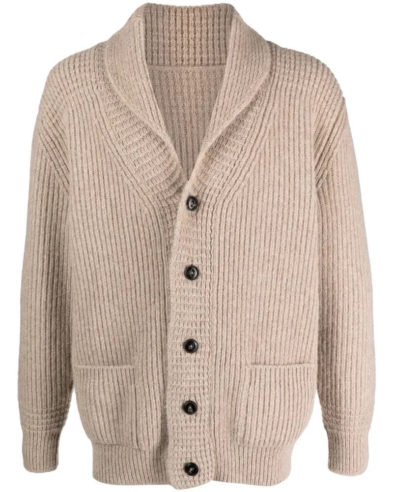 Fortela Gerippter Cardigan mit Schalkragen - Nude Nude