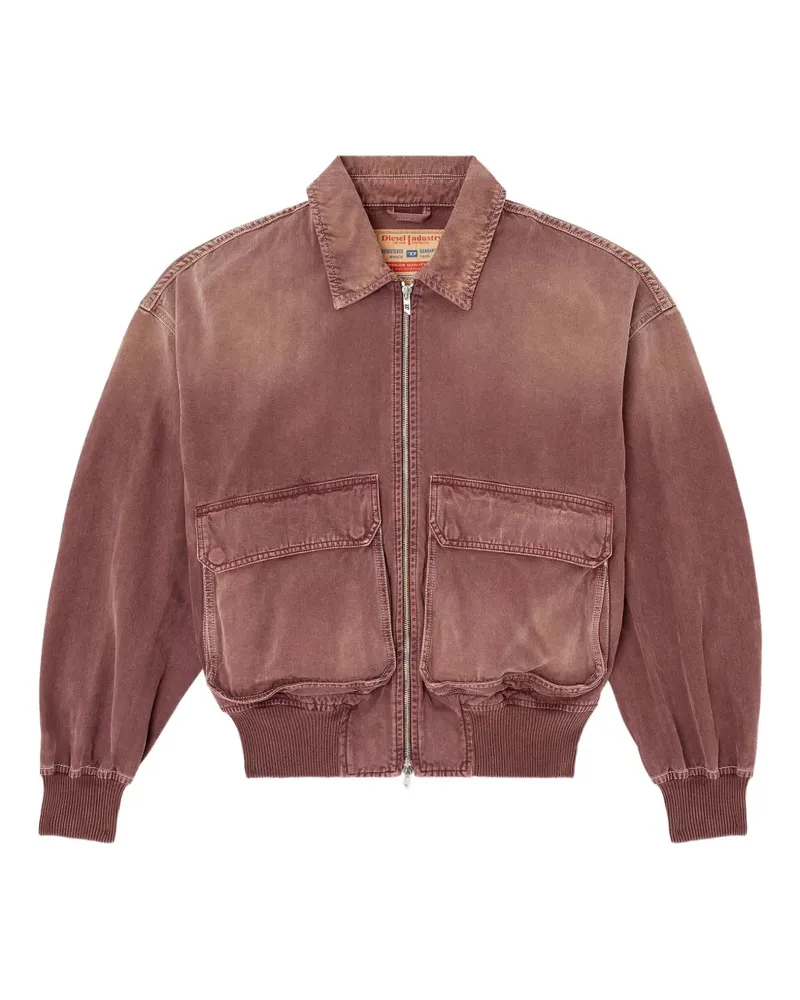 Diesel Jeansjacke mit Klappentaschen - Rot Rot