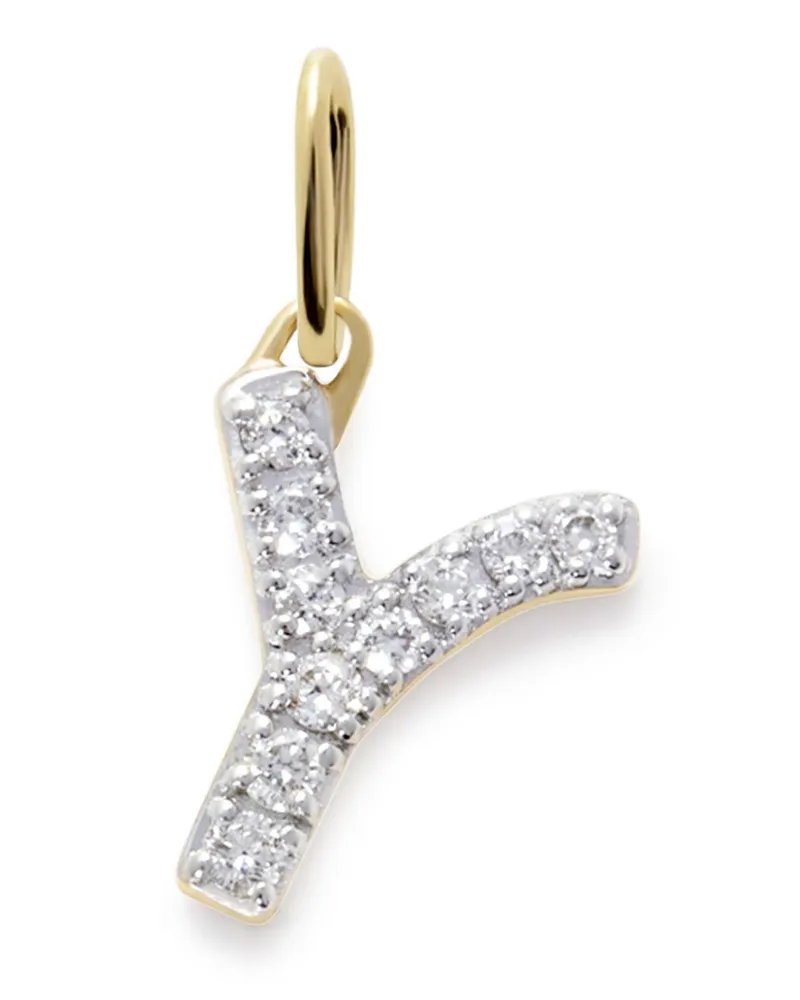 Monica Vinader 14kt Y Gelbgoldanhänger mit Diamanten Gold