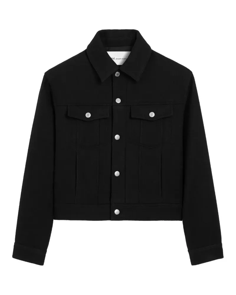 AMI Paris Jacke aus Wollfilz - Schwarz Schwarz