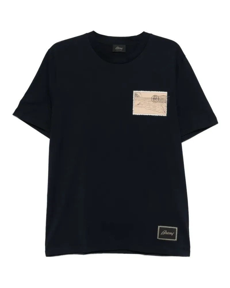 Brioni Kurzärmeliges T-Shirt - Blau Blau