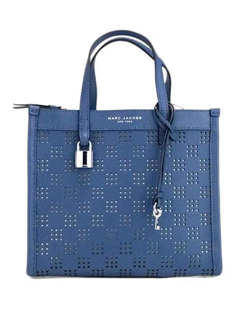 Marc Jacobs Grind perforated leather tote bag - Blau Blau