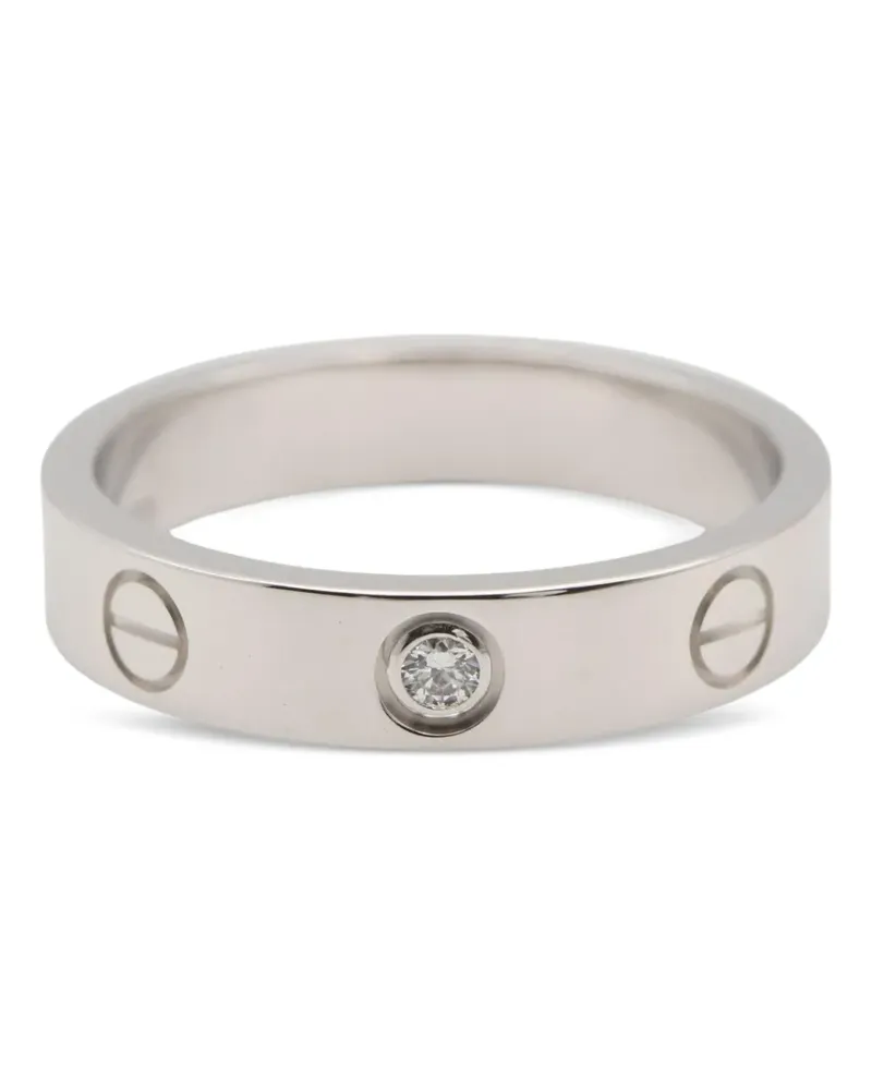 Cartier 2010s mini Love Ring mit Diamant - Silber Silber