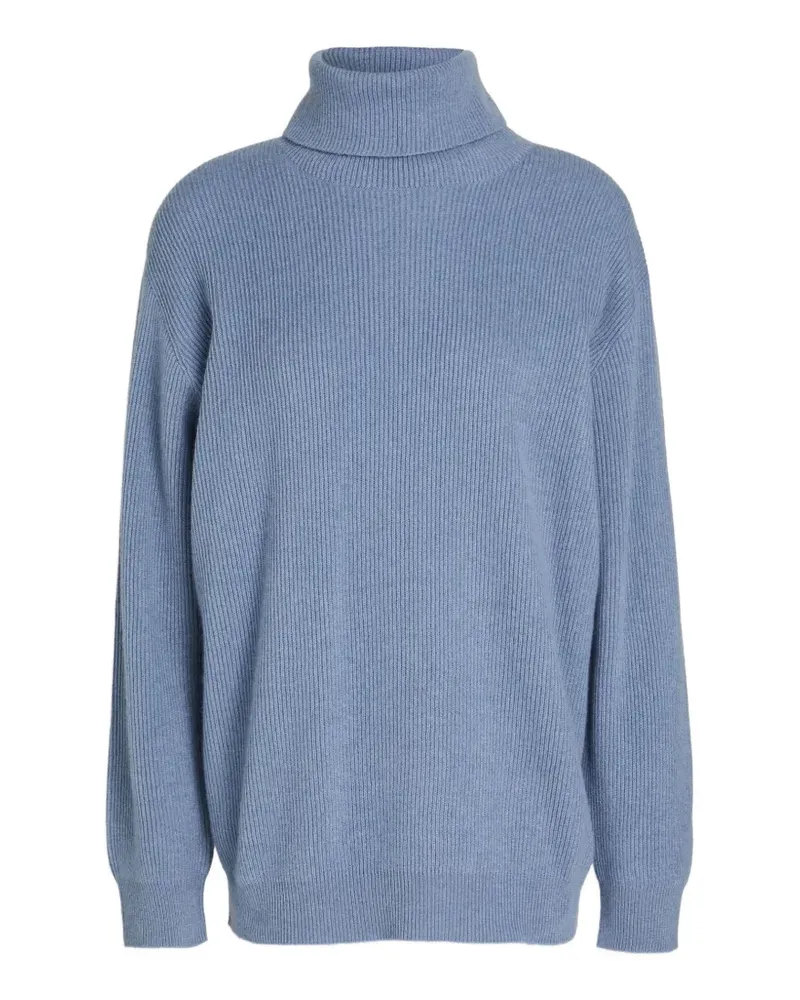 Brunello Cucinelli ribbed-knit roll-neck sweater - Blau Blau