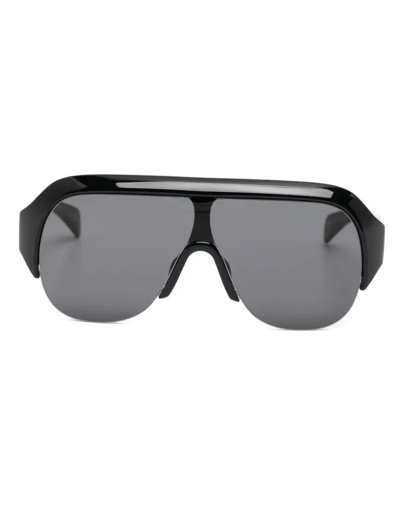 Gucci geometric-frame logo-embossed sunglasses - Schwarz Schwarz