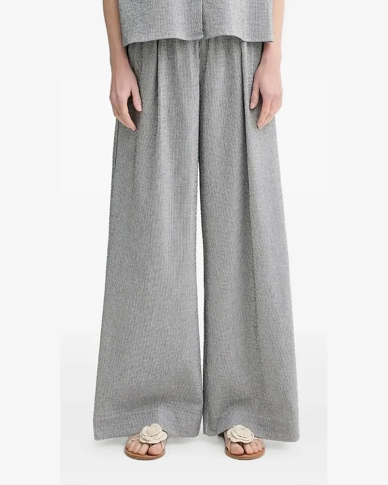 Sessùn pinstripe elasticated-waist palazzo pants - Grau Grau