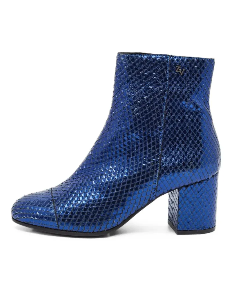 Zadig & Voltaire python-embossed ankle boots - Blau Blau