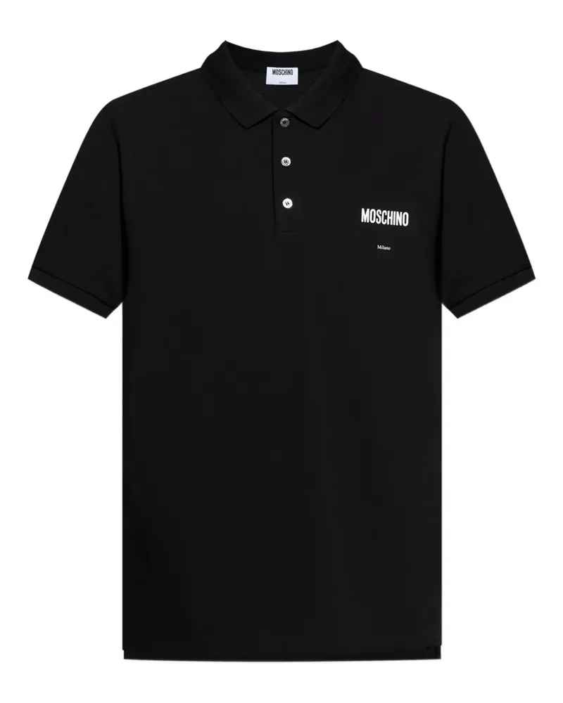 Moschino Poloshirt mit Logo-Stickerei - Schwarz Schwarz