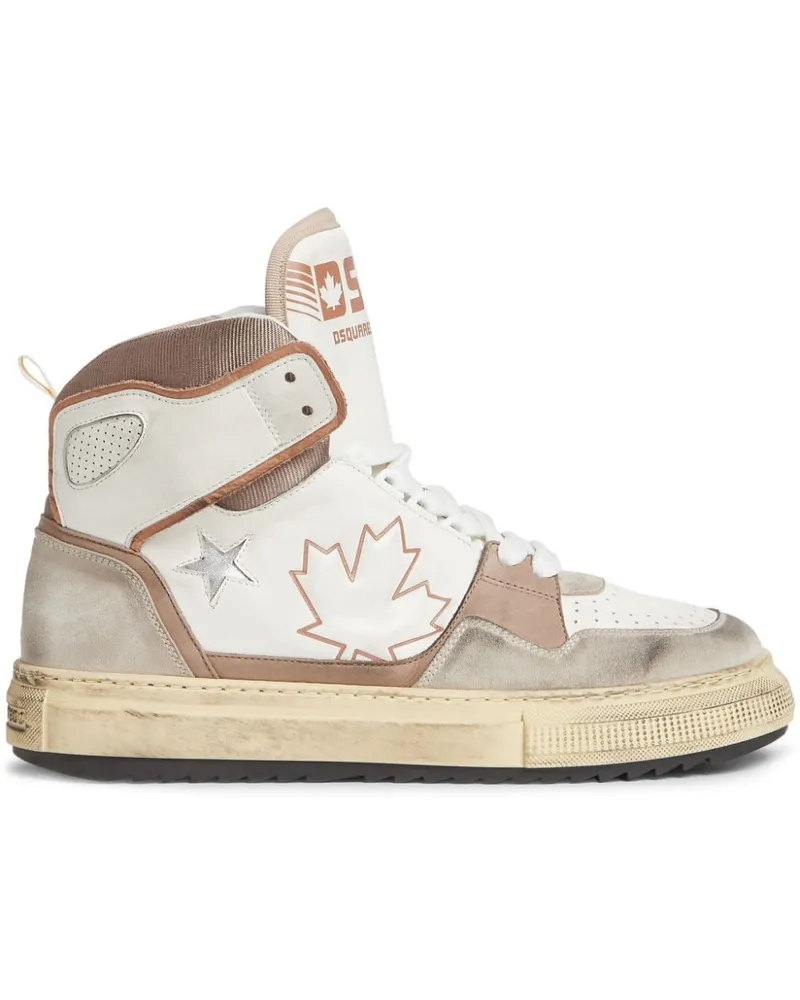 Dsquared2 High-Top-Sneakers mit Kontrasteinsätzen - Weiß Weiß